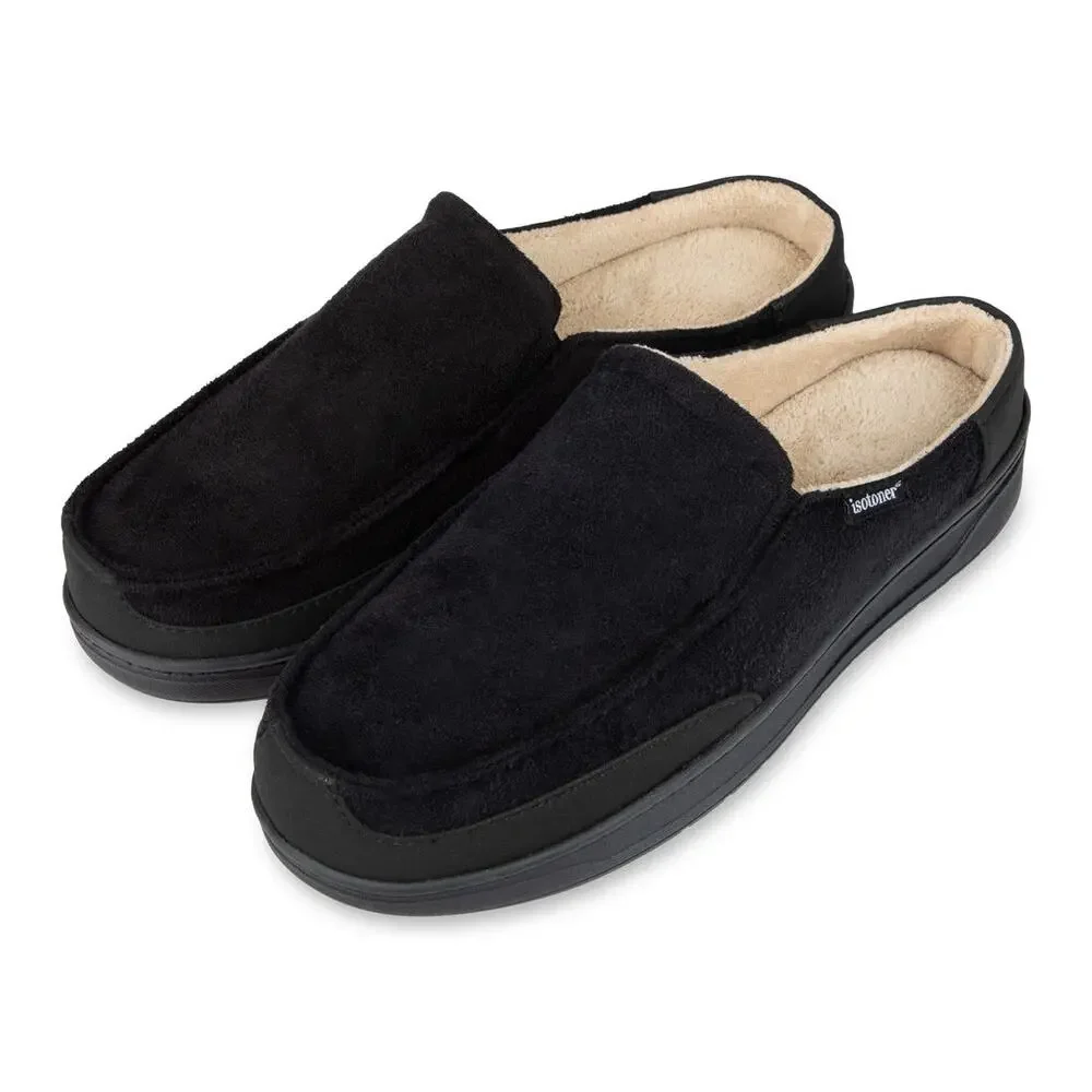 Isotoner Men's Water Repellent Microsuede Carter Clog Slipper